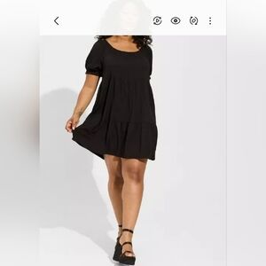 Black Torrid Mini Puff Sleeve Dress